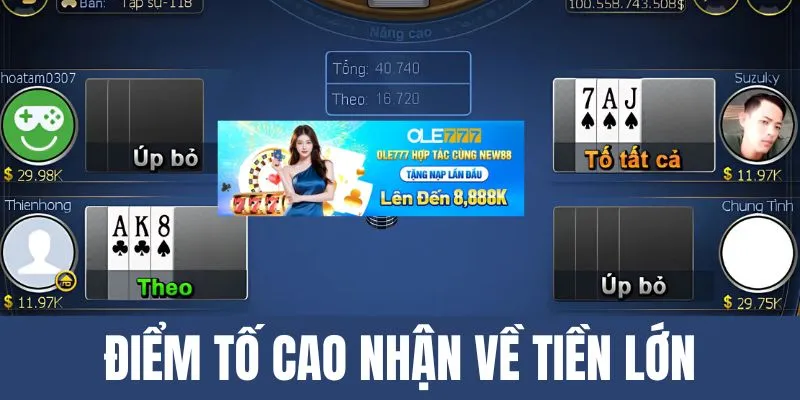Người chơi nhận về khoản tiền khi điểm số cao