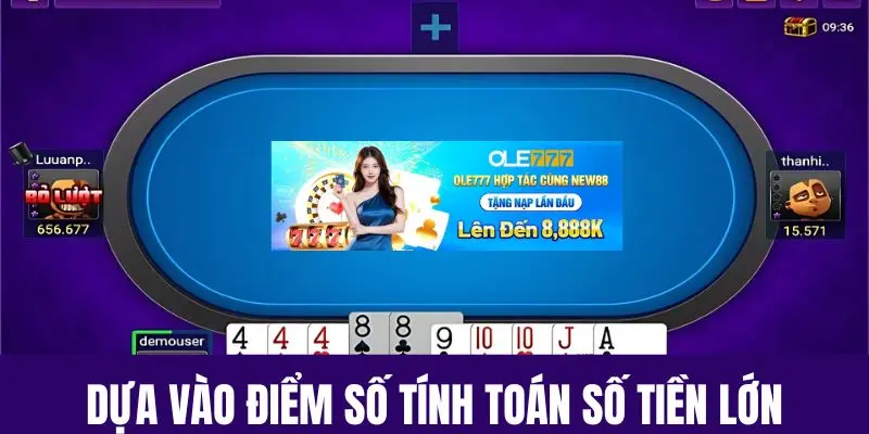 Dựa vào điểm số tính toán giá trị tiền lớn